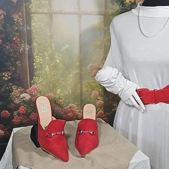 Red Highheels Size 7.5 M Made by Maker's - Picture 2 of 8